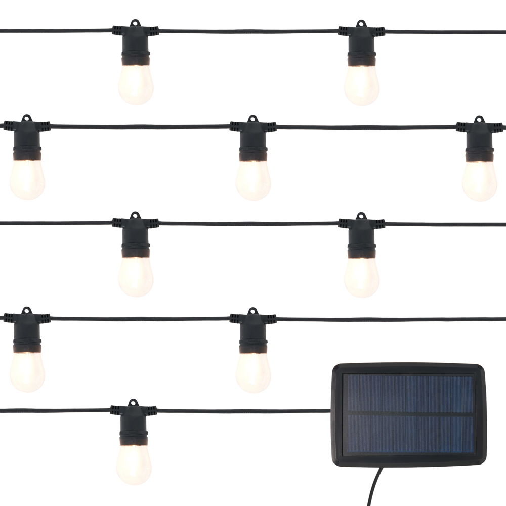 10 Pack of Burke Outdoor Solar Festoon Lights, Black