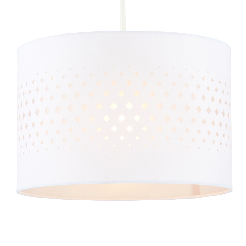 30cm Laser Cut Easyfit Shade, White