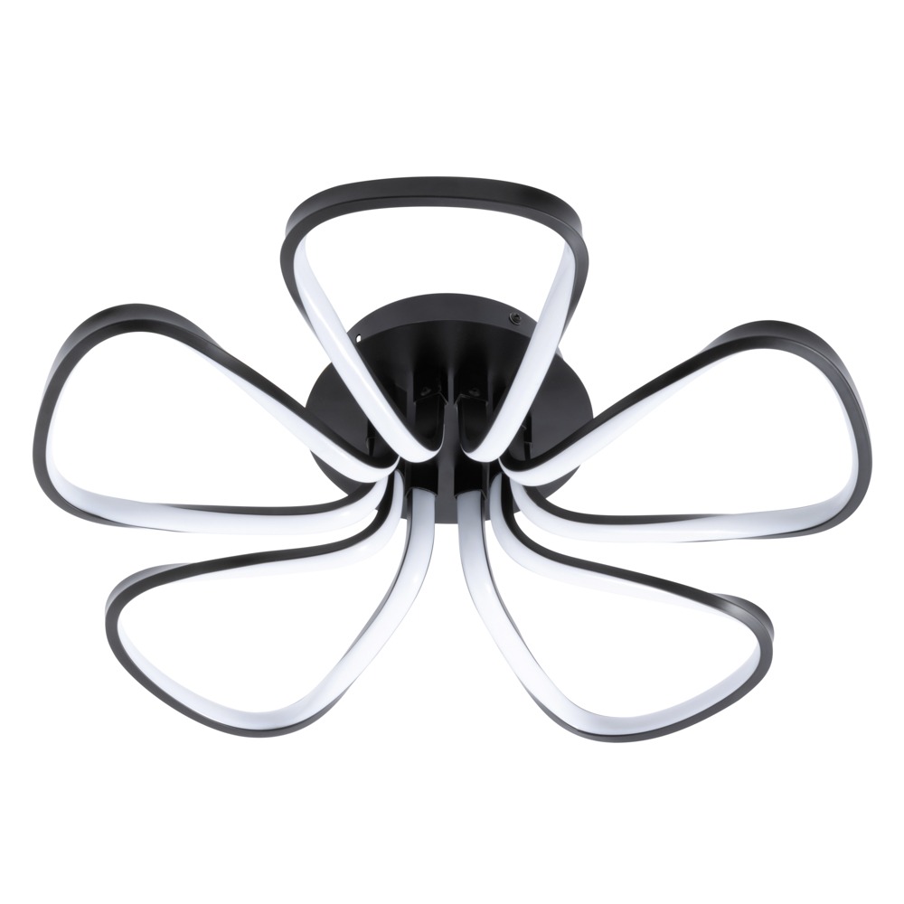 Alvar Petals LED Flush Ceiling Light, Satin Black