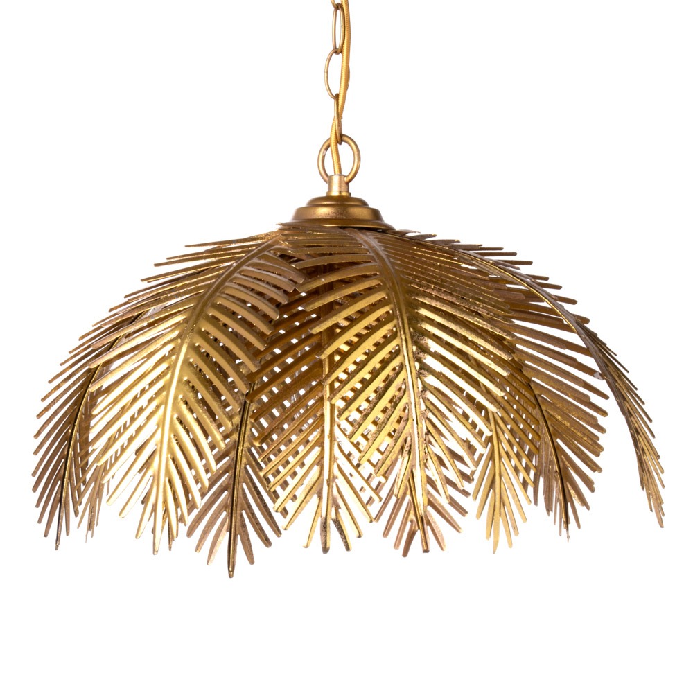 Brookby Palm Pendant, Satin Brass