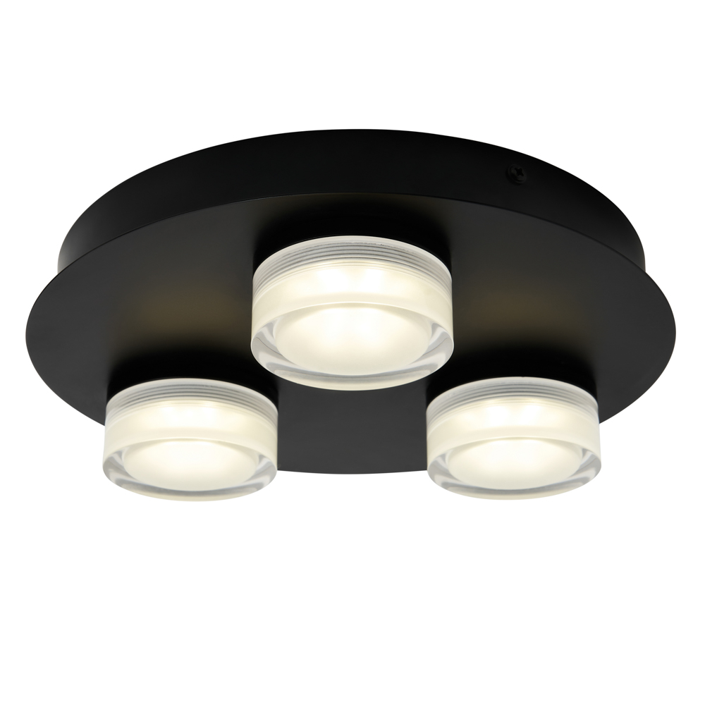 Brooke LED Bathroom Ceiling Spotlight Plate, Matte Black