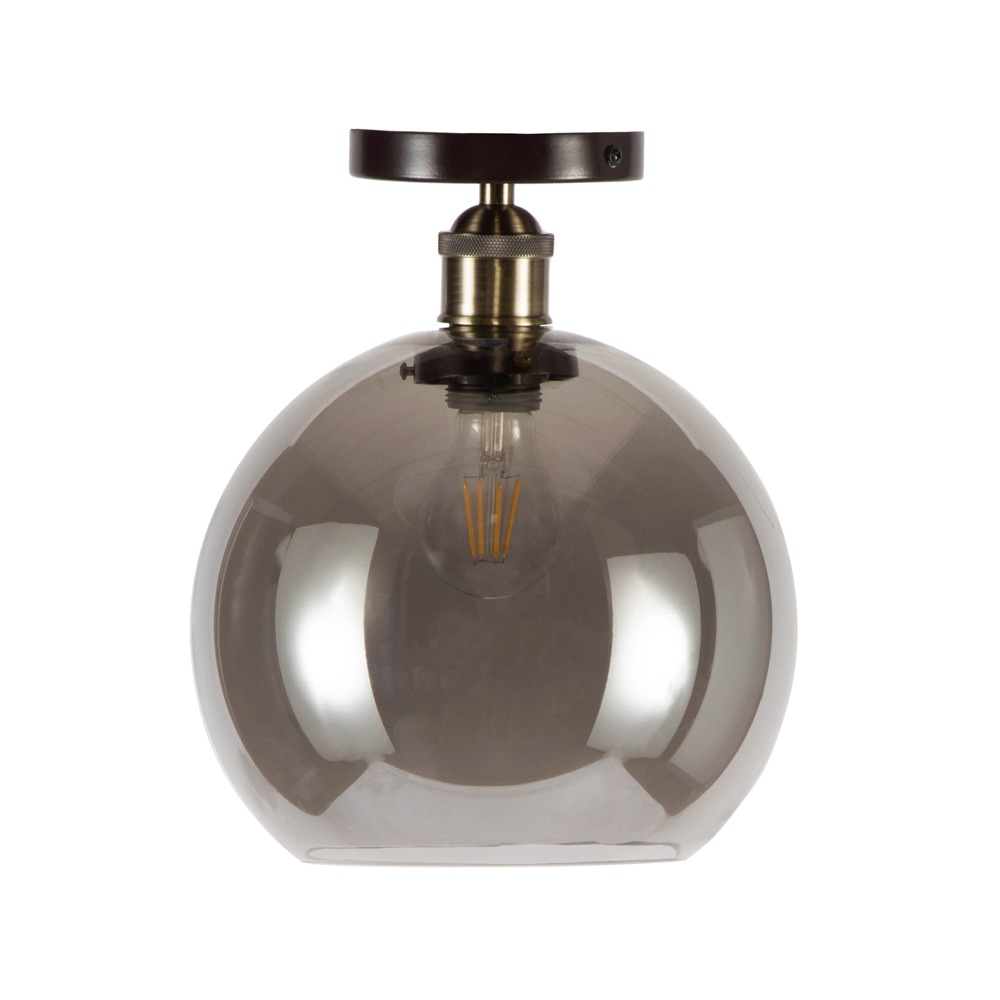 Carter Industrial Flush Ceiling Light, Bronze