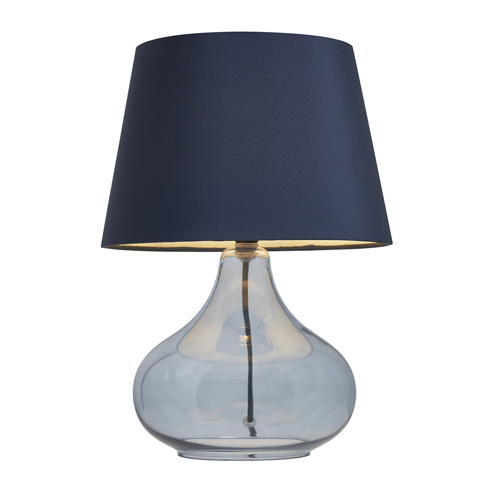 Clarise Glass Table Lamp, Cobalt Blue