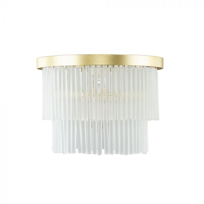 Aubrey Tiered Flush Ceiling Light, Brass | BHS