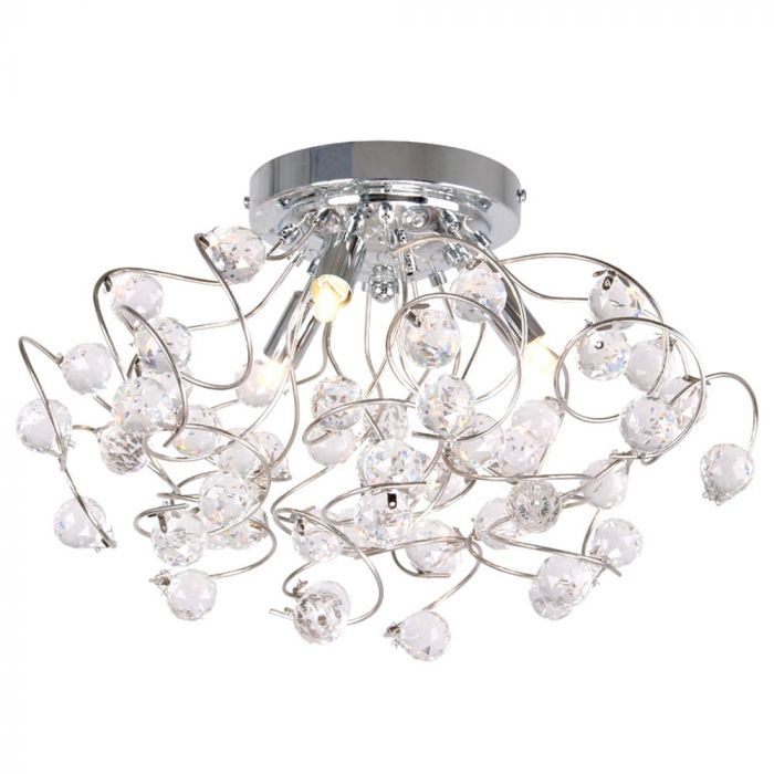 Lila Flush Ceiling Light Chrome Bhs