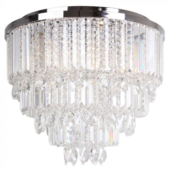 Ella Flush Ceiling Light Chrome Bhs