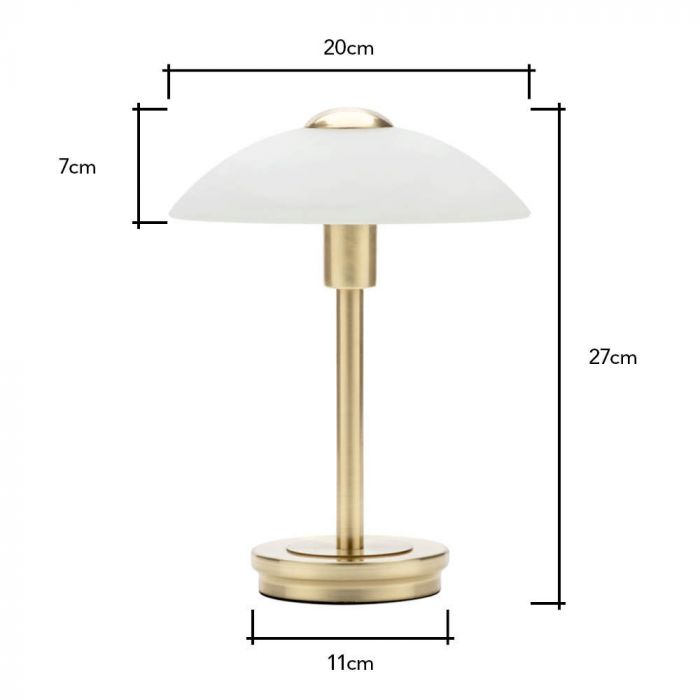 Archie Touch Lamp Satin Brass And Alabaster Bhs