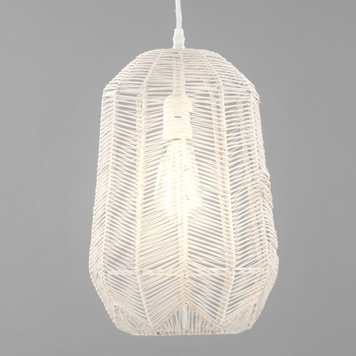 white rattan lamp shade