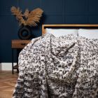 Animal Print Throw, Grey Styled On Bed