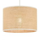 Burlap Easyfit Shade, Natural and Ivory lit on white
