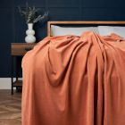 Chenille Throw, Terracotta Styled on Bed