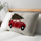 Christmas Tree on Car Cushion, Natural on bed