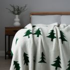 Christmas Tree Throw, Green and Natural on bed