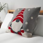 Father Christmas Gonk Cushion, Grey on bed