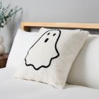 Ghost Tufted Cushion, White on bed