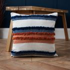 Global Blend Tufted Cushion, Multicoloured by coffee table on floor