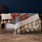 Global Blend Tufted Throw, Multicoloured draped over coffee table