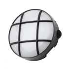 Jon 8 Watt LED Round Grid Outdoor Bulkhead Light, Black