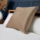 Large Velour Cushion, Natural Styled on Bed