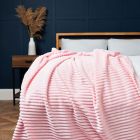 Luxury Ribbon Velvet Throw, Blush Styled on Bed