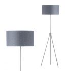 Pol Rise and Fall Tripod Floor Lamp, Brushed Steel with close up