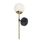 Sadie Bathroom Wall Light, Black and Brass