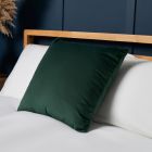 Small Velvet Cushion Cover, Green Styled on Bed