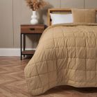 Square Stitch Quilted Bedspread, Sand