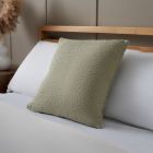 Textured Slub Cushion, Green on bed