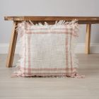 Tula Check Cushion, Pink by coffee table