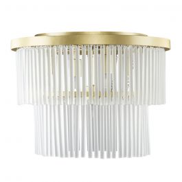 Aubrey Tiered Flush Ceiling Light, Brass | BHS