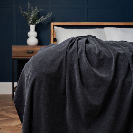 Chenille Throw Charcoal BHS