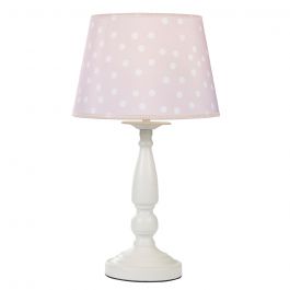 pink and white bedside lamp