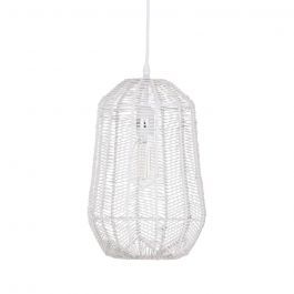 Lix Rattan Ceiling Pendant Light, White | BHS