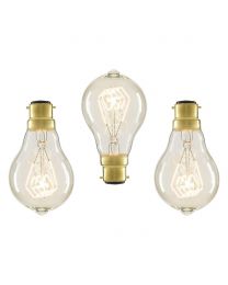 3 Pack of 40W BC B22 Vintage Filament Bulb, Clear