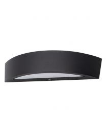 Albie Outdoor Curved LED Up and Down Wall Light, Black