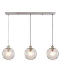 Alfie Bobble Glass 3 Light Pendant Bar, Clear