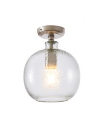 Alfie Bobble Glass Flush Ceiling Light, Clear