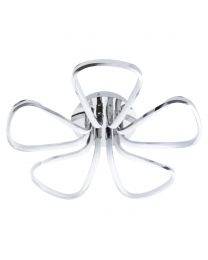 Alvar Petals LED Flush Ceiling Light, Chrome