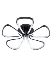 Alvar Petals LED Flush Ceiling Light, Satin Black