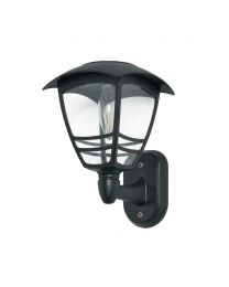 Alzir Outdoor LED Solar Wall Light, Black