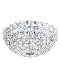 Ava Flush Ceiling Light, Chrome and Clear