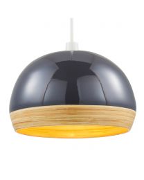 Bamboo Dome Easyfit Shade, Grey lit on white