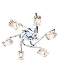 Bella 6 Light Flush Ceiling Light, Chrome