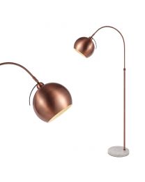 Benson Curved Floor Lamp, Copper close up