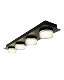 Brooke LED Bathroom Ceiling Spotlight Bar, Matte Black