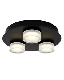 Brooke LED Bathroom Ceiling Spotlight Plate, Matte Black