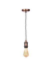 Industrial Style Black Cable Ceiling Pendant, Antique Copper