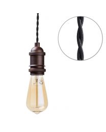Industrial Style Champagne Cable Ceiling Pendant, Bronze