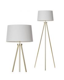 Tristan Tripod Floor Lamp, Brass